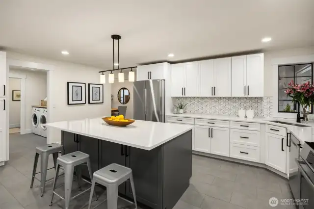 Chef's paradise with lots of counter space and storage.