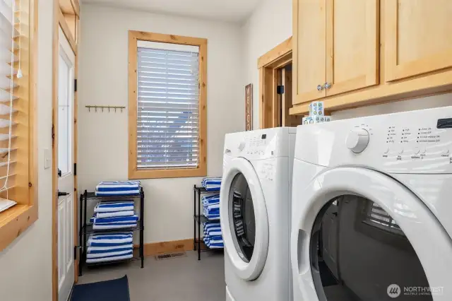 Mudroom off the back of the house is perfect for snow or beach gear drop