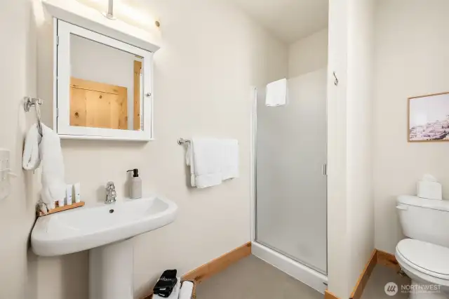 Shower in mudroom