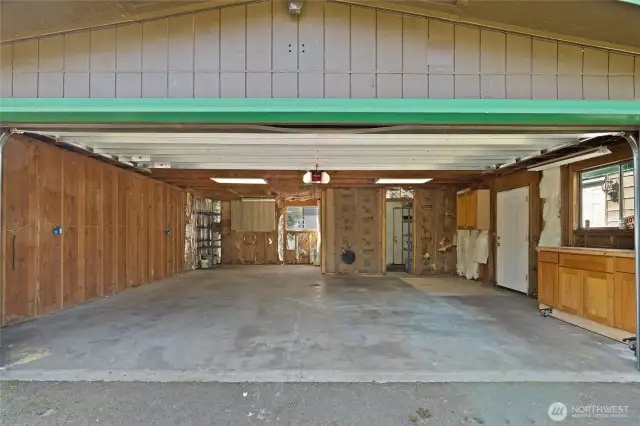Two Car garage is oversized and also has a finished storage room, garden room or whatever you need it to be!