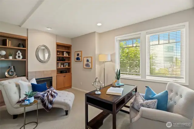 Office/Den with Fireplace
