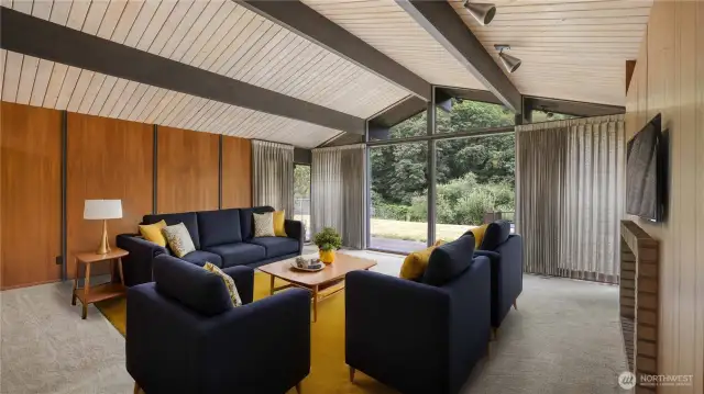 Light beams through these floor to ceiling windows with picturesque river views. ***Virtually Staged***