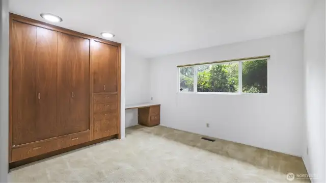 Guest bedroom #2 with great closet and built-in desk.