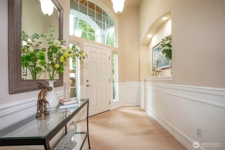 Grand Foyer with Wainscotting & Designer Niches.