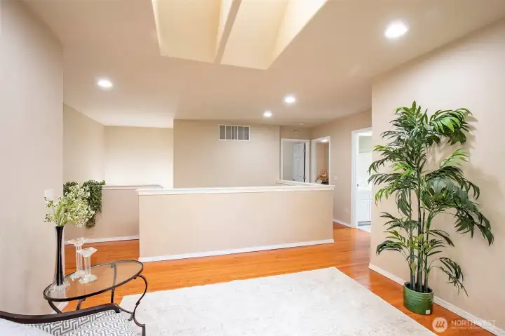 Loft Area with Hardwood Flooring.