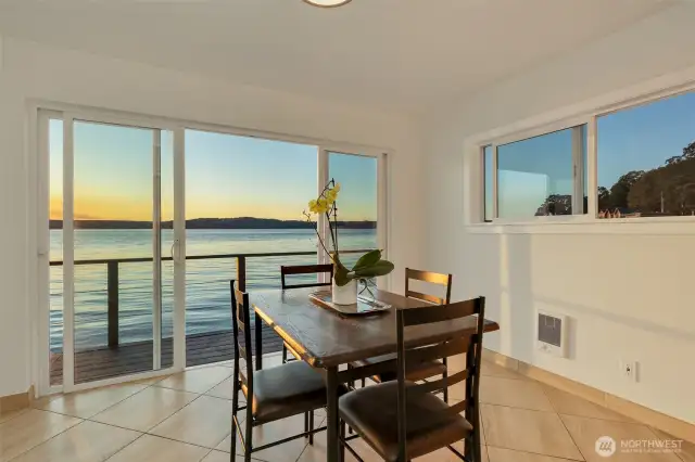 Dine in or out, you'll feel like you're right on the water.
