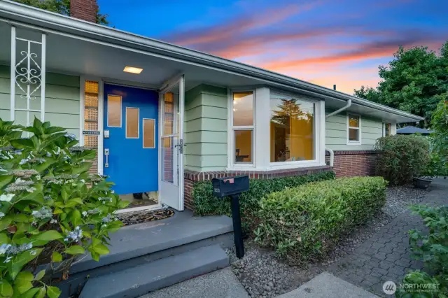 Classic modern doors. The home has a newly installed composition roof.