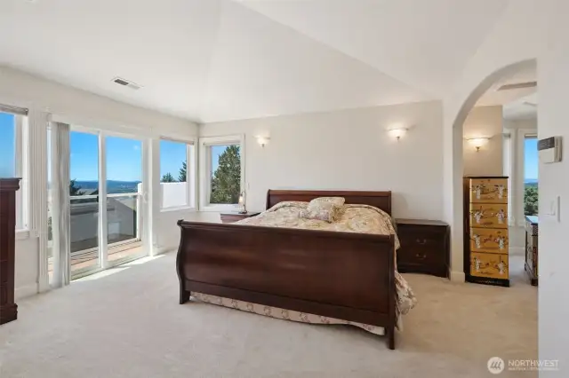 Ustairs Primary Bedroom with Balcony and amazing views