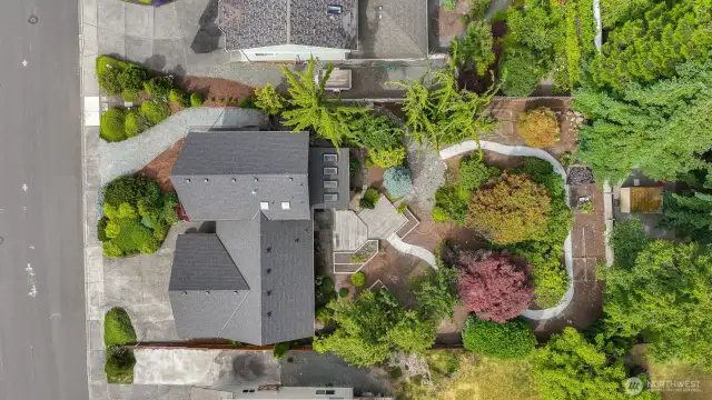 Large lot utilizes every inch - including additional parking area
