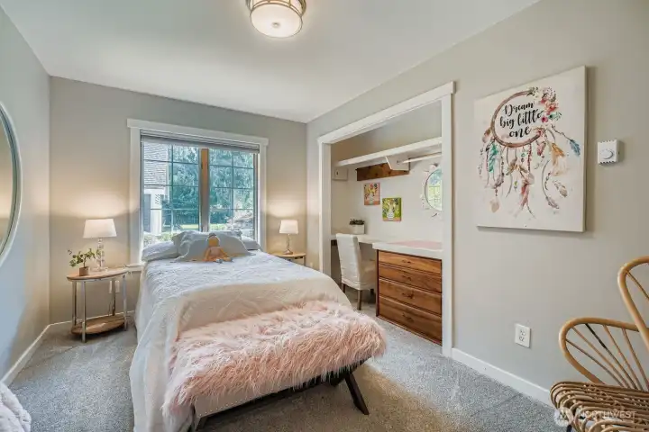 Bedroom 2 has a built-in closet organiser.