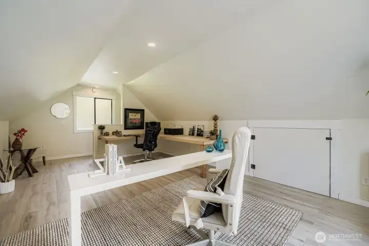 The bonus room is 13'x20' with storage on both sides.
