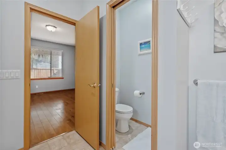Primary en-suite with separate water closet.