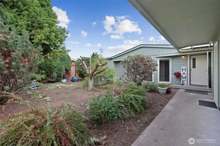 Covered Entry- to home & garage.
