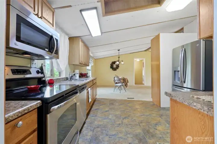 Looking back to the dining space