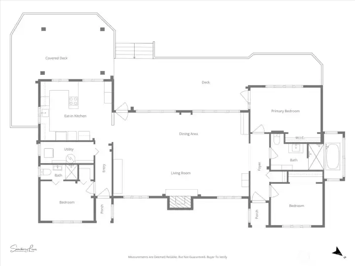 Floor plan of this rambler home.