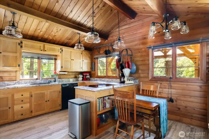 Eating space, and room for a storage hutch.  This room overlooks the deck/pavilion area.