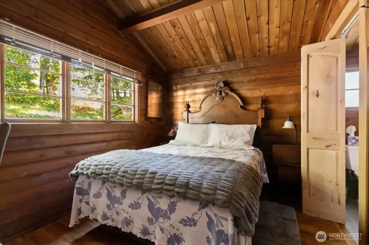 2nd Bedroom with it's own 3/4 bath and built-ins.