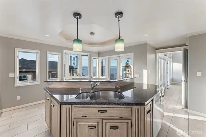 Island Kitchen with water views.