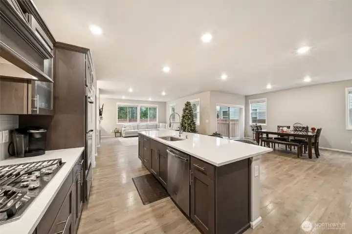 View of the living room & dining from kitchen