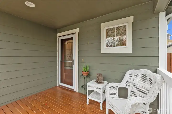 Great porch! Wonderful for decorating through the seasons!