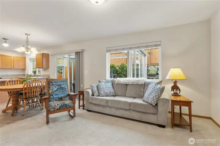 Large windows make this open concept home light and bright!