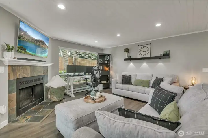 Wood burning fireplace