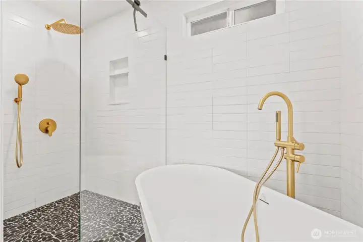 Unwind and relax with lovely details such as gorgeous floors, elegant fixtures and a soothing color palette