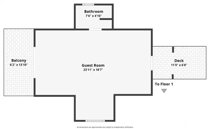 Detached guesthouse  top floor with 3/4 bath and deck overlooking property
