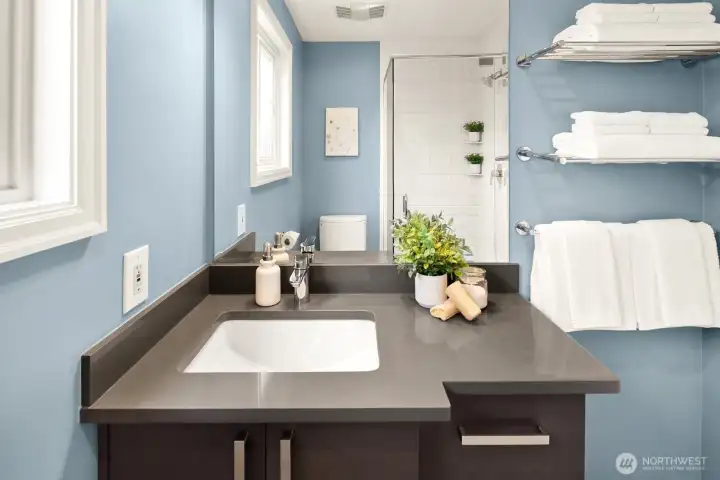 Fully updated primary bathroom.