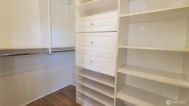 Walk-in closet with built-ins