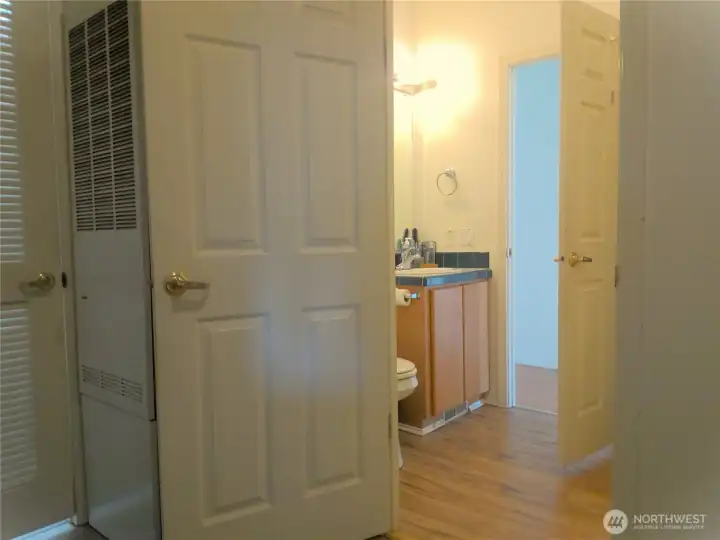 Jack-n-Jill access to main bathroom from hall and utility room