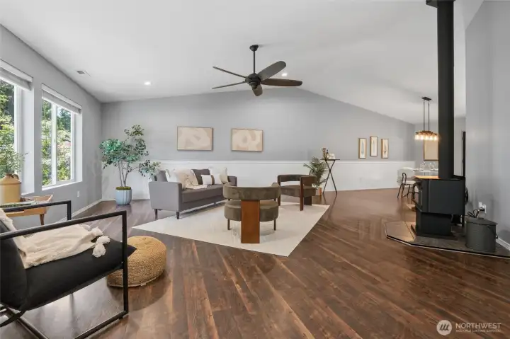 View of family room from entry