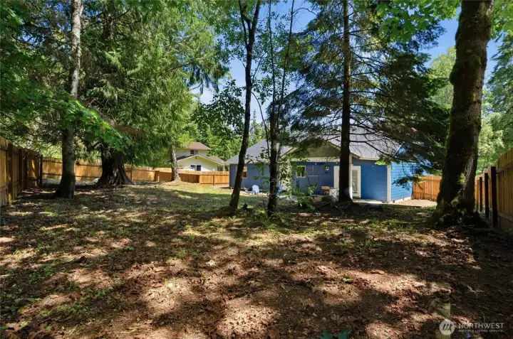 Fully fenced backyard
