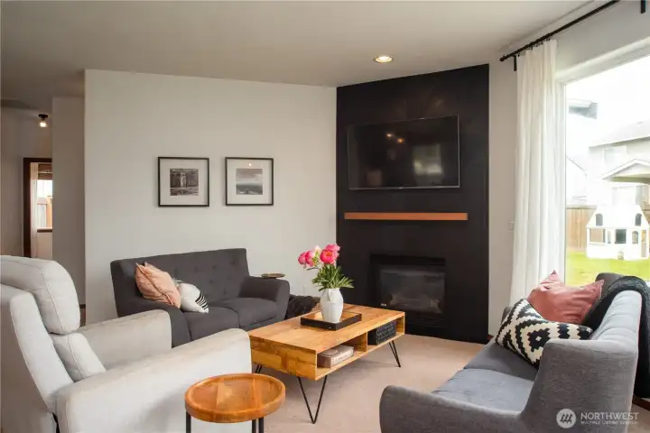 Living room with gas fireplace