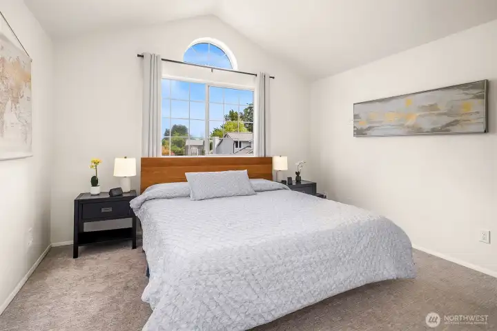 Primary suite looking east. Partial view of Cascade mountain range.