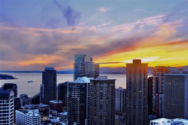 Sunset views from the balcony of the unit!