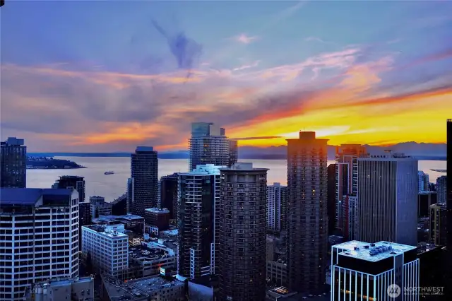 Unit views at sunset!