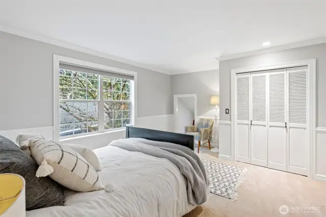 2nd bedroom is spacious and bright with hidden playroom or extra storage