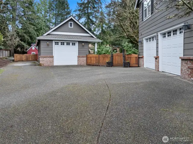 2 car attached garage, plus 1 car detached garage