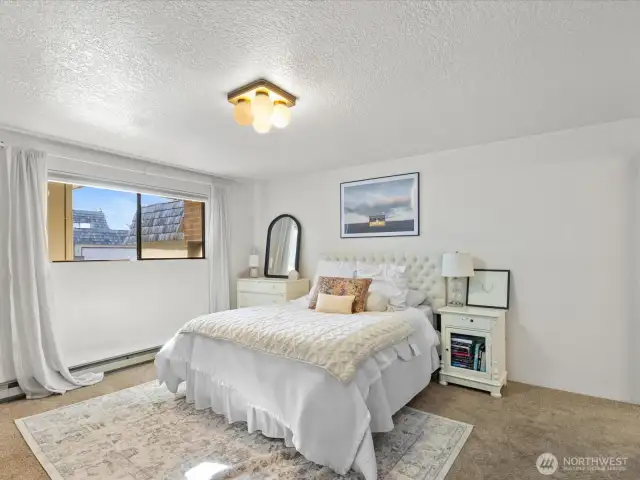 The Primary bedroom has ample closet space and its own ensuite.