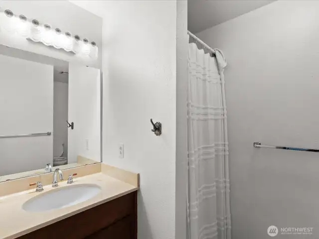 3/4 bathroom is off the main hallway.
