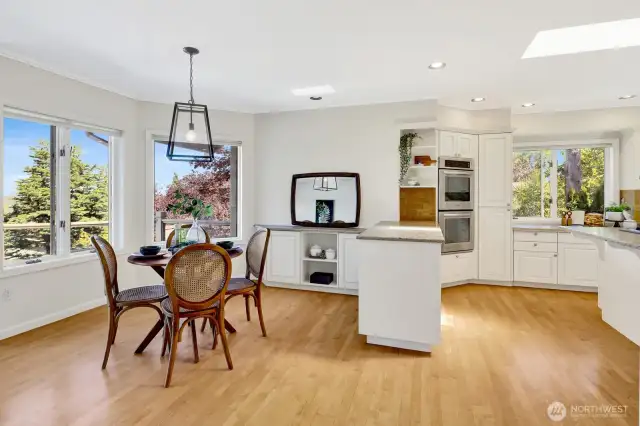 Huge kitchen with eating area and access to the wrap around deck