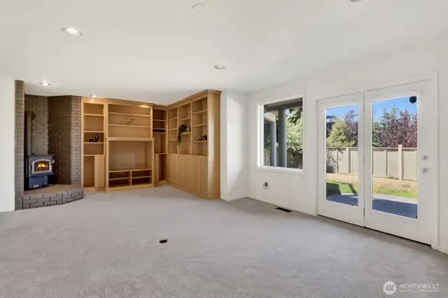 Rec room is very large and has access to the fenced back yard