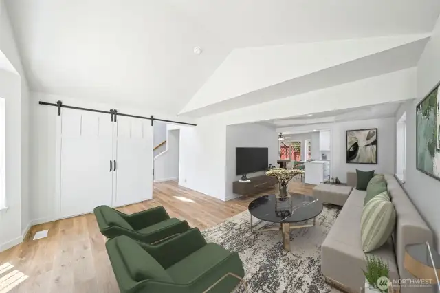 Another angle of Living and formal Dining room!