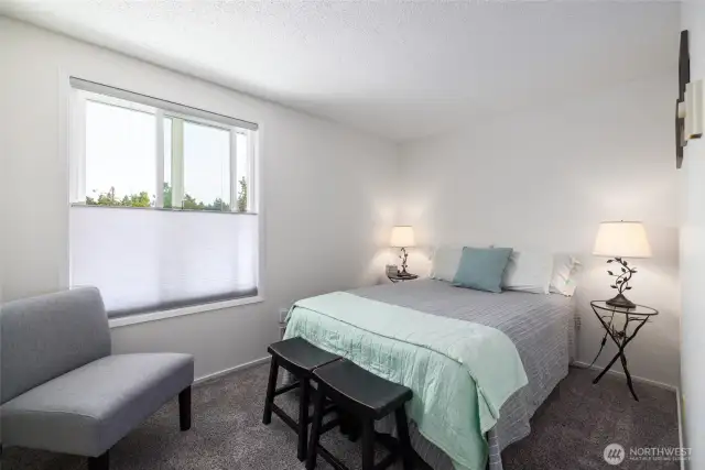 Guest bedroom across the hall with east facing window.
