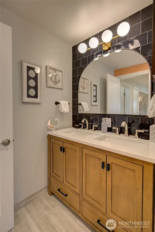 Vanity in the main bathroom.