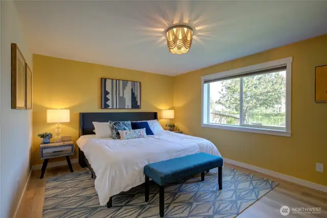 Primary bedroom overlooks the canal.