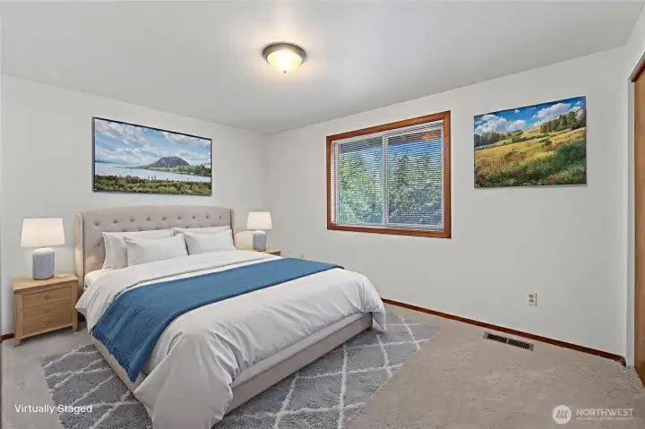 Virtually staged bedroom 1