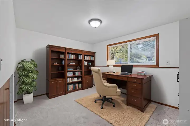 Virtually staged lower level bedroom 3