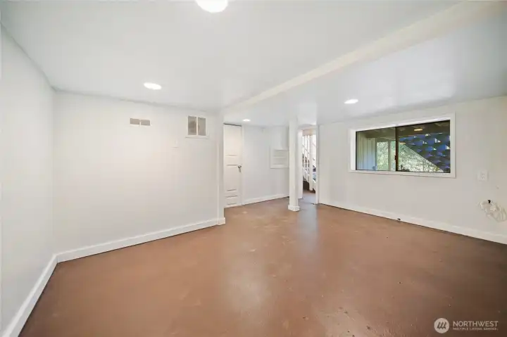 Brand new carpet has now been installed in this family room on lower level.